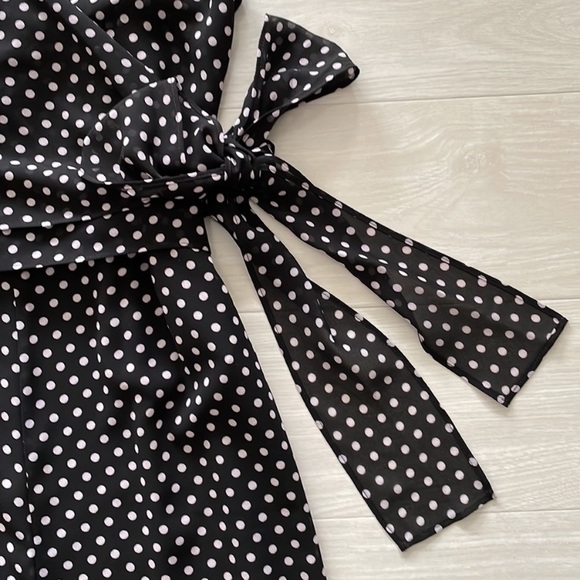 MICHAEL Michael Kors Black w/ Cream Polka Dot “Georgette” Jumpsuit - Picture 7 of 16